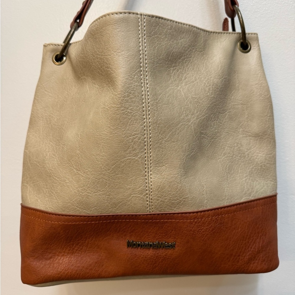 Montana West Leather Shoulder Bag Tan Brown NWOT - Picture 2 of 6